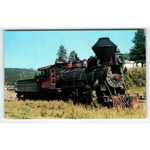 Black Hills Central R.R. No. 7 Steam Locomotive Photochrome Postcard